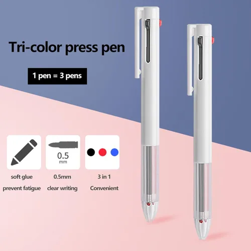 Miniatura 5 de HeTaoCat Paquete de 5 bolígrafos de gel retráctiles 3 en 1 de 0.020 in, 3 colores para suministros de oficina (3 en 1)
