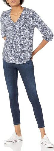 Miniatura 4 de Tienda Essentials - Camisa estilo popover de manga 34 con botones para mujer
