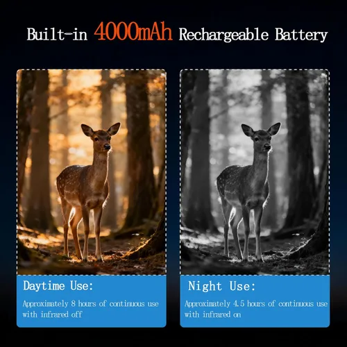 Miniatura 5 de Binoculares de visión nocturna para adultos con infrarrojos Gafas de visión nocturna digital con zoom de 20 × con fotos 4K, alcance de 984 pies