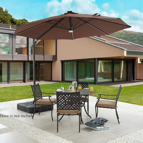 Miniatura 7 de LOKATSE HOME Base cuadrada para sombrilla de 220 libras, soporte ponderado de arena/agua para exteriores, soporte voladizo para terraza, jardín