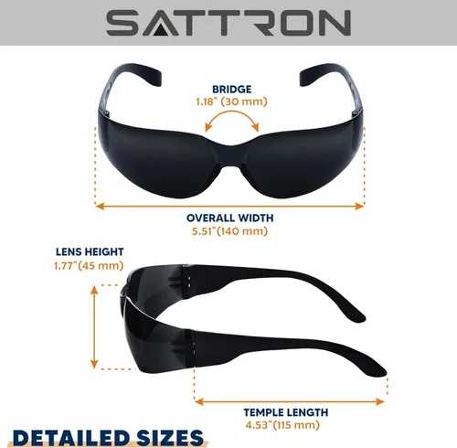 Miniatura 6 de Juego de 3 lentes de seguridad tintados, protección ocular resistente a arañazos e impactos, lentes oscuros para protección UV Paquete de 3 lentes