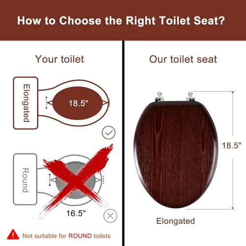 Miniatura 2 de Angel Shield - Asiento para inodoro de chapa de madera natural con bisagras de metal, fácil de limpiar, antiarañazos, estándar americano