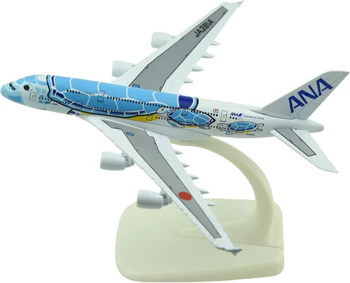 Miniatura 5 de TANG DYNASTY (TM 1:500 5.9 in A380 ANA Tortuga marina Metal Avión Modelo Avión Juguete Modelo de Avión Azul)