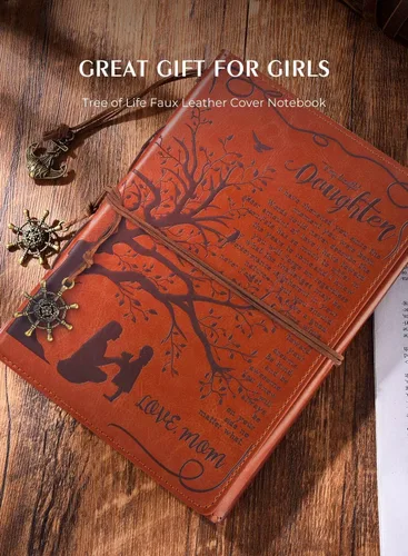 Miniatura 6 de Diario de Escritura de Cuero de Regalo Para Mi Hija de Mamá con Citas Inspiradoras - Diario Personal Retro del Árbol de la Vida Artificial
