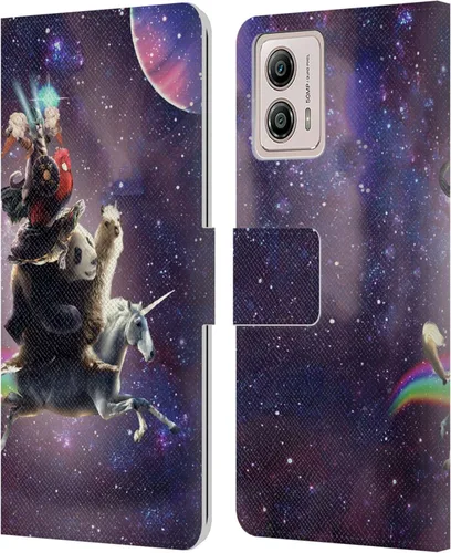 Miniatura 13 de Head Case Designs Officially Licensed Random Galaxy Cat & Electric Pancakes Space Llama Leather Book Wallet Case Cover Compatible with Motorola Moto