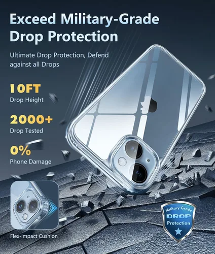 Miniatura 40 de FNTCASE Funda para iPhone 13 Pro-Max: Fundas magnéticas transparentes compatibles con Magsafe Slim anti amarillamiento protección contra caídas