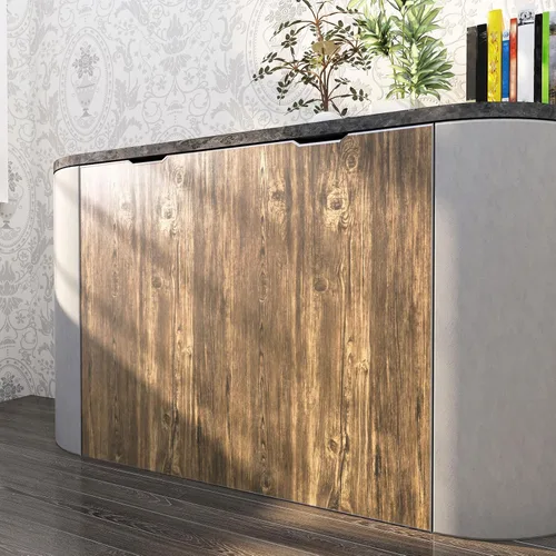 Miniatura 6 de Yenhome Papel tapiz de madera marrón de 24 x 118 pulgadas, papel tapiz de madera envejecida de grano de madera envejecida para armarios, encimeras