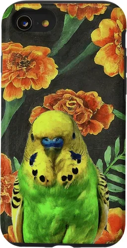 Miniatura 13 de iPhone 11 Budgie Orange Yellow Marigolds Vintage Flower Pattern Case
