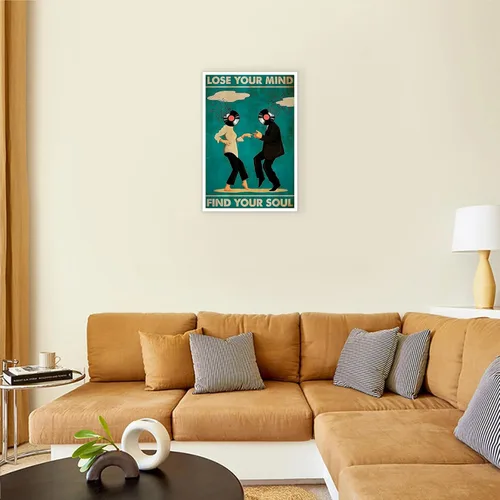 Miniatura 3 de Pósteres vintage de música y baile de película con texto en inglés "Lose Your Mind Find Your Soul", arte de pared con citas inspiradoras Multi 03