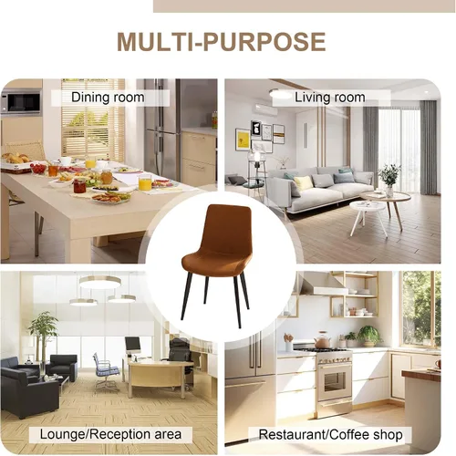 Miniatura 6 de Sillas de comedor con respaldo cómodo y patas de metal resistentes, modernas sillas tapizadas de piel sintética para cocina y oficina para comedor