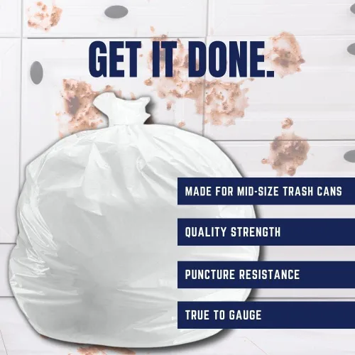 Miniatura 4 de Plasticplace Bolsas de basura de 20-30 galones │ 0.7 mil │ Revestimientos blancos para botes de basura │ 30 pulgadas x 36 pulgadas (200 unidades)