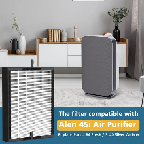 Miniatura 2 de Filtro de repuesto 45i compatible con Alen BreatheSmart Flex Bh400 y 45i Purificador de aire puro, comparado # B4-Fresh/FL40-Silver-Carbon, filtro