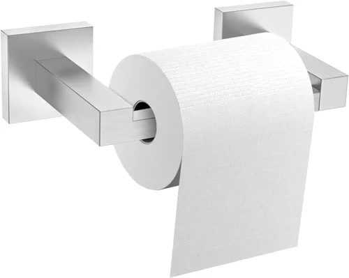 Miniatura 11 de Soporte de papel higiénico dorado cepillado para montaje en pared, soporte de rollo de papel higiénico grande de doble base, accesorios de acero
