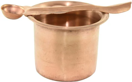 Miniatura 2 de Copper Pot India tradicional Pancha Patra Udharini con Achmani