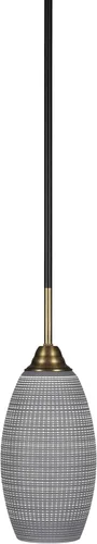 Miniatura 67 de Toltec Lighting Paramount - Mini colgante de 1 luz en acabado negro mate con cristal de arte perla de 7 pulgadas y estilo negro