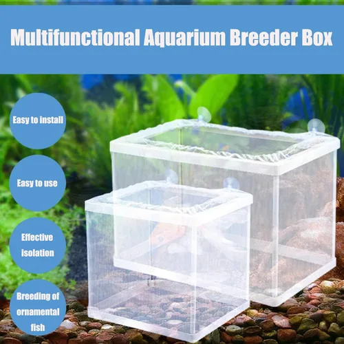 Miniatura 5 de MY MIRONEY Caja de malla para incubadora de peces de 6.3 x 5.63 x 6.22 pulgadas, caja de criador de acuarios, malla de nailon blanco, red