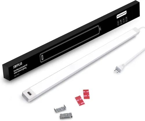 Miniatura 20 de 2 piezas Luces LED bajo gabinete con sensor de movimiento de mano, 16" Iluminación bajo encimera con regulable y 4000K blanco natural, Plug and