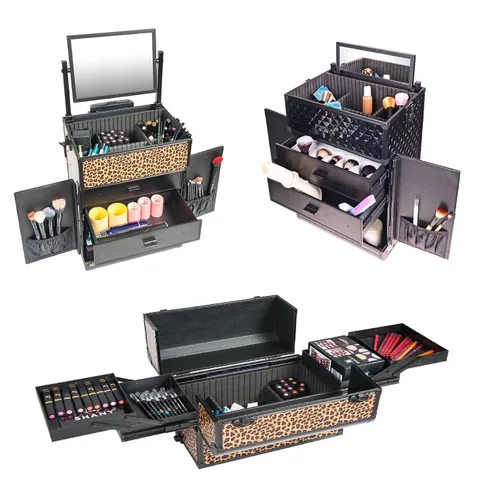 Miniatura 8 de Shany Rebel Series Pro Artistas de maquillaje Rolling tren y Trolley Case