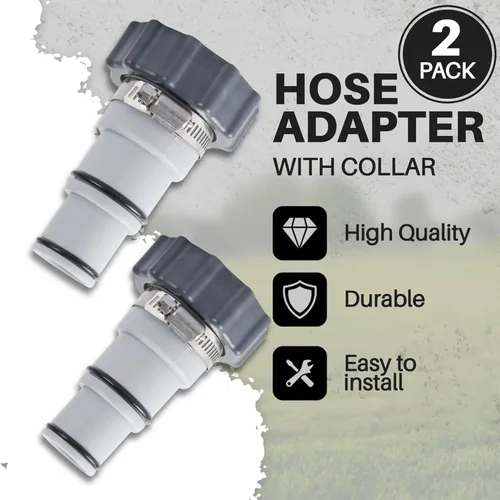 Miniatura 3 de TonGass Paquete de 2 adaptadores de manguera de repuesto roscado a abrazadera para juegos de piscina Intex con manguera de 1.5 y 1.25 pulgadas, se