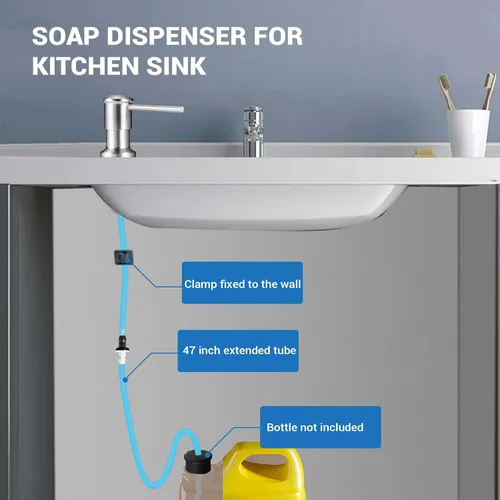Miniatura 2 de Yofidra Dispensador de jabón para fregadero de cocina: bomba dispensadora de jabón para fregadero integrada, dispensador de jabón de fregadero