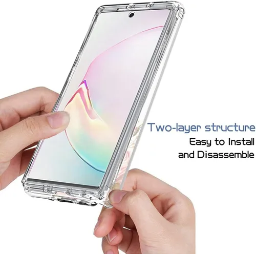 Miniatura 4 de Funda para Galaxy Note 10 Plu/Note 10+ 5G SM-N975U con protector de pantalla de vidrio templado, carcasa rígida de diseño floral de cuerpo completo