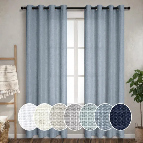 Miniatura 27 de Pitalk Cortinas de dormitorio azul oscuro de 72 pulgadas de largo con ojales, decoración náutica costera masculina, decoración náutica, Azul marino