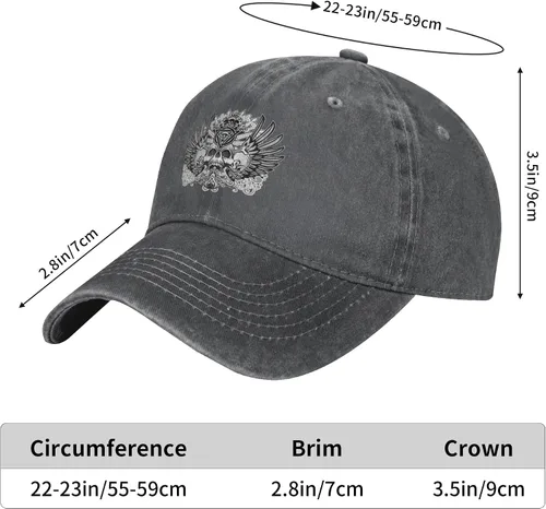 Miniatura 8 de Cowboy Hat Trendy Hats for Man and Women Djustable Four Season Outdoor Baseball Cap of Hell Skull with Angel Deep Heather