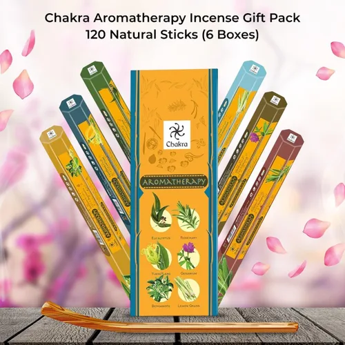 Miniatura 8 de Paquete de regalo de incienso de aromaterapia – 120 varillas naturales (6 cajas) – Relajante, alivio del estrés, meditación, refrescante