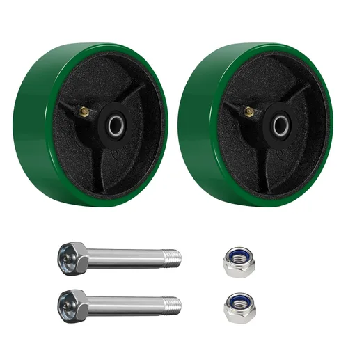 Miniatura 33 de Ruedas giratorias de repuesto de 6 x 2 pulgadas, rueda de hierro fundido de acero, resistente, capacidad de 1200 libras por rueda, orificio de 1/2