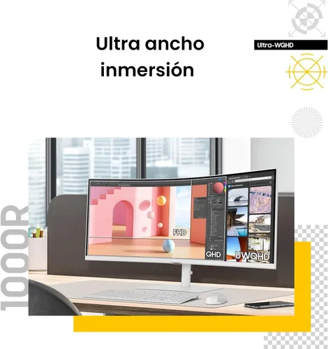 Miniatura 4 de Samsung Monitor de computadora curvado ViewFinity (S65TC) de 34 pulgadas serie Ultra-WQHD 1000R, HDR10, 100Hz, AMD FreeSync, Thunderbolt 4, soporte