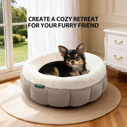 Miniatura 4 de BALANCE Camas para gatos de interior, cama redonda lavable para gatos, bonita cama para gatitos con parte inferior antideslizante para gatitos