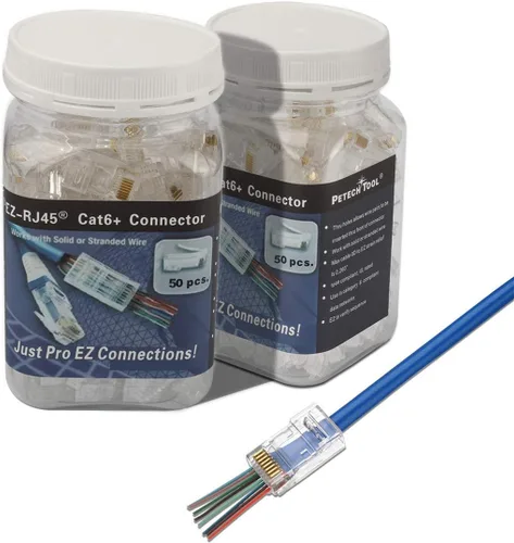 Miniatura 3 de RJ45 CAT6 CAT6A - Conector de paso de 23 AWG, paquete de 50 cables - End Bold Ethernet 8P8C - Enchufe modular chapado en oro