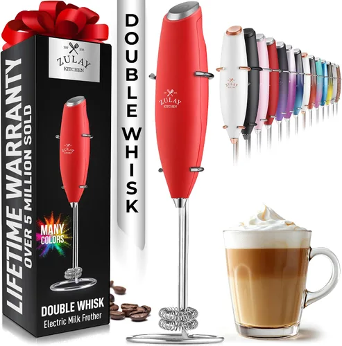 Miniatura 237 de Zulay Milk Boss Espumador de leche potente manual, hace espuma para latte, batidor para mezclar bebidas, café, miniespumador para capuchino, frappé