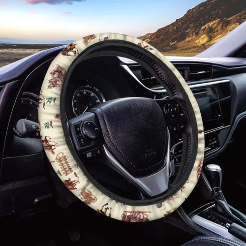 Miniatura 16 de Funda de volante de 15 pulgadas, naranja, para automóvil - Fundas de volante de auto de Batimóvil, accesorios de Halloween, de neopreno, Murciélago