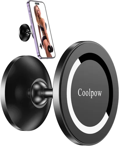 Soporte magnético de teléfono para gimnasio MagSafe, todo de metal: soporte magnético doble para teléfono para accesorios de gimnasio, se fija a una