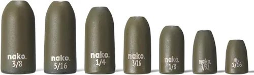 Miniatura 6 de Nako - Pesas de bala de tungsteno para pesca, de 1/32 oz a 3/4 oz, color calabaza negra y verde sin astillas, pesas de pesca para aparejo de Texas