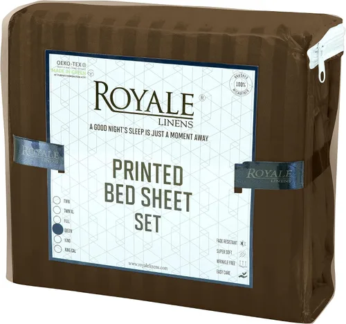 Miniatura 128 de ROYALE LINENS Juego de sábanas Cal King de 4 piezas, ropa de cama de microfibra suave cepillada de 1800 hilos, 1 sábana bajera, 1 sábana encimera, 2