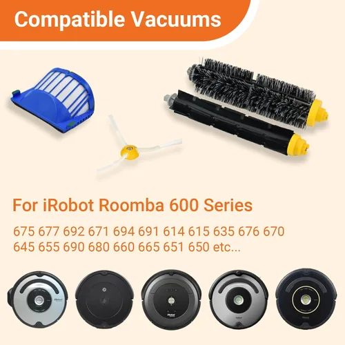 Miniatura 2 de Kit de piezas de repuesto y accesorios compatible con iRobot Roomba 692 694 676 675 695 677 671 655 645 690 680 660 650 620 614 610 635 595 564