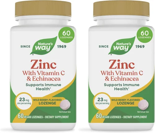 Miniatura 9 de Pastillas de Zinc de Nature's Way con Vitamina C y Equinácea, Suplementos de Zinc para Hombres y Mujeres, Apoyo Inmunológico*, Sabor a Bayas