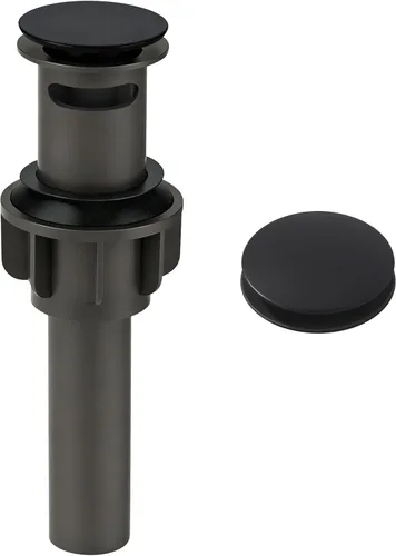 Miniatura 9 de Drenaje de fregadero de baño sin desbordamiento, tapón emergente ARCORA de oro cepillado para fregadero de recipiente con botón de clic