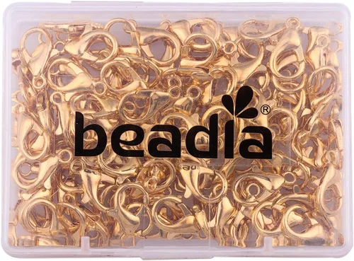 Miniatura 6 de BEADIA Cierres de langosta de aleación de 0.472 x 0.236 in chapados en oro para hacer joyas de bricolaje, 150