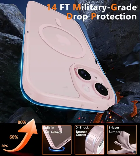 Miniatura 172 de FNTCASE Funda para iPhone 13 Pro-Max: Fundas magnéticas transparentes compatibles con Magsafe Slim anti amarillamiento protección contra caídas