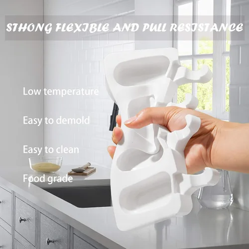 Miniatura 4 de 2 moldes de silicona para tartas más grandes con 100 palos de madera y 100 bolsas de paquete, moldes de silicona para paletas de hielo, molde