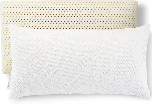 JUVEA® Elevate High-Profile — Almohadas de látex Talalay natural con funda de algodón - Almohada de perfil alto transpirable y de apoyo para una