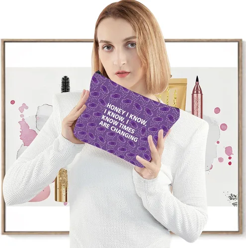 Miniatura 13 de WZMPA Bolsa de maquillaje cosmética para fanáticos de la música, regalo inspirado en la música, miel, sé que conozco, bolsa de maquillaje con Miel