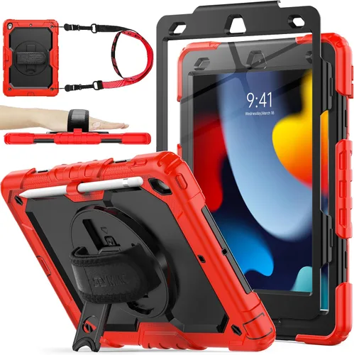 Miniatura 10 de SEYMAC stock Funda para iPad de 9ª/8ª/7ª generación de 10.2", a prueba de golpes con protector de pantalla, soporte para lápiz