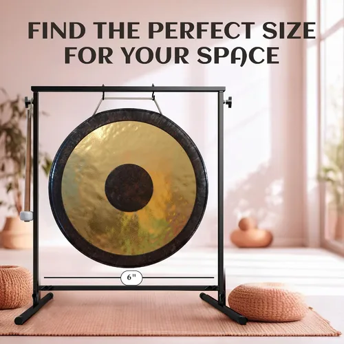 Miniatura 4 de The Gong Shop Gong chino hecho a mano, lavado rico y tonos de resonancia profunda para meditación, curación de sonido, yoga o decoración del hogar