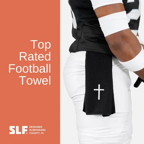 Miniatura 5 de SLEEFS Toalla de Fútbol Americano - Toalla de Algodón para Quarterback QB para el Campo de Fútbol Americano - Cierre Bi-Fold de Gancho y Velcro