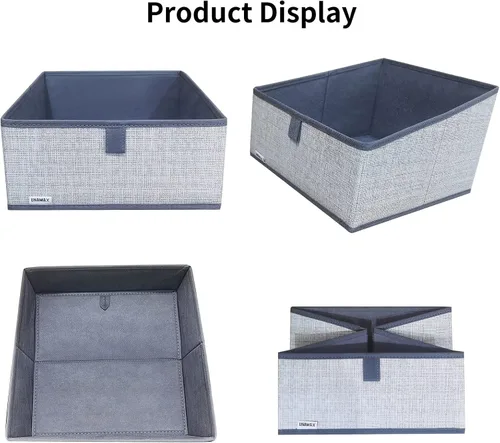 Miniatura 3 de Paquete de 3 contenedores de almacenamiento para armario, caja de almacenamiento grande trapezoidal, cestas de tela plegables para organizar ropa