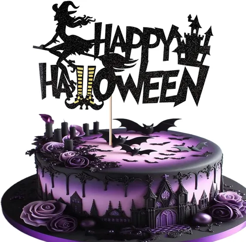 Miniatura 36 de 1 paquete de decoración de pastel de Halloween con purpurina para Halloween, fantasma, calabaza, pastel para casa encantada, bruja, calabaza, 7